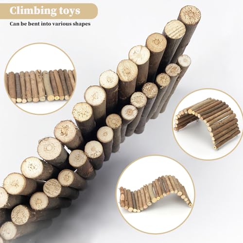 Reptile Bridge 5x9 Inch Safe Willow Branches Guinea Pig Ramp Anti-Bite Guinea Pig Hideout Climbing Ladder for Ferrets Chinchillas Hedgehogs Tortoise, L - color: L