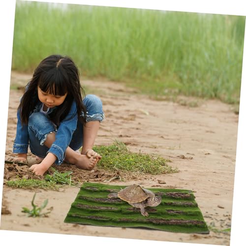 Mikikit Multifunctional Reptile Tank Carpet Realistic Grass Rug for Turtle Basking Pad Aquarium Grass Mat Outdoor Rug