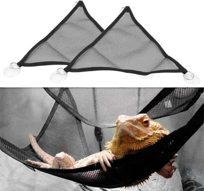 2 Pcs Breathable Mesh Reptile Hammock, Black, Suitable for Bearded Dragon Lizard, Geckos