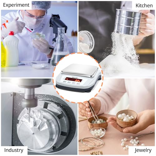 Lab Scale 5000g/0.1g High Precision Digital Scale Analytical Balance Electronic Scale for Kitchen Lab Weighing - style: 5000g x 0.1g WITHOUT weight