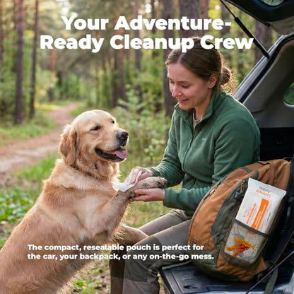Best Pet Supplies Cleaning Dog Wipes - Soothing Oatmeal, 400 Count | Unscented, Large 8x9" Pet Wipes, Vitamin E, Puppy & Cat Safe, Gentle Grooming, Resealable Pouch Prevents Drying - color: Soothing Oatmeal, size: 400 Count