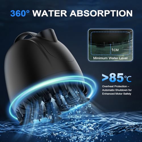 hygger 660GPH Submersible Aquarium Water Pump (2500L/H 40W) with 3 Nozzles | Ultra Quiet Fish Tank Pump with Ceramic Shaft, Overheat Protection for Aquarium, Pond, Hydroponics (7.9ft Lift)