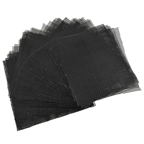 HAHIYO 50PCs 4Inch/10Cm Black Square Glassfibre Flower Pot Hole Mesh Pad Bottom Grid Mat Bonsai Drainage mesh Hole Screens Gasket Prevent Soil Loss Breathable Gasket Drainage Netting for Bonsai - size: Square-4In-50P