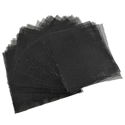 HAHIYO 50PCs 4Inch/10Cm Black Square Glassfibre Flower Pot Hole Mesh Pad Bottom Grid Mat Bonsai Drainage mesh Hole Screens Gasket Prevent Soil Loss Breathable Gasket Drainage Netting for Bonsai - size: Square-4In-50P