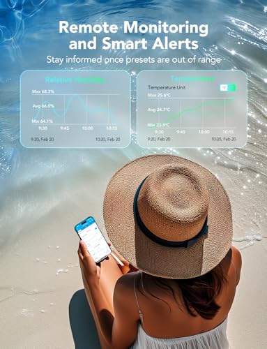 GoveeLife Outdoor Indoor Wi-Fi Gateway Thermo-Hygrometer Wireless, 3 Pack | IP65 Waterproof Temperature Humidity Sensor with Remote APP Alert, 1312ft Monitoring Range, for Home, Greenhouse, Patio - style: LoRa Gateway + 3 Sensors