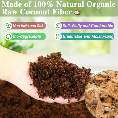 10LBS Coconut Fiber Substrate, Premium Coco Coir Reptile Substrate | 100% Coconut Husk Terrarium Bedding for Reptiles, Tortoise, Bearded Dragon, Gecko, Snake, Hermit Crabs, Frogs, Tarantula - color: 1pcs-10lbs