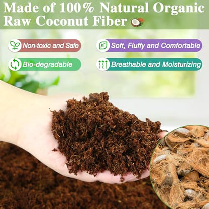 10LBS Coconut Fiber Substrate, Premium Coco Coir Reptile Substrate | 100% Coconut Husk Terrarium Bedding for Reptiles, Tortoise, Bearded Dragon, Gecko, Snake, Hermit Crabs, Frogs, Tarantula - color: 1pcs-10lbs