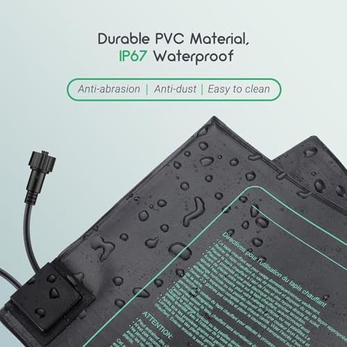 LUXBIRD 4 Pack Seedling Heat Mats with Digital Thermostat Controller, 10" x 20.75" Waterproof for Seed Starting, Germination, Hydroponics, Brewing, Breeding, Greenhouses (LB-HT04) - size: 4 Pack-10x20.75