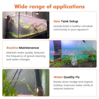 hygger Aquarium Water Bio-Clarifier, Reducing Fish Waste and Cleaning Organic Sludge, Natural Fish Tank Aquarium Leave-in Waste Management Solution for Freshwater and Saltwater Tanks, 500 ML - size: 500 ML