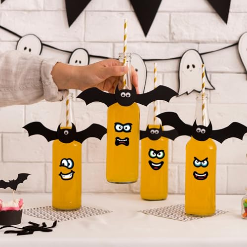 1200Pcs Halloween Stickers, Cartoon Eyes Mouth Sticker Pumpkin Face Stickers for Halloween DIY Art Craft Party Decorations - style: Halloween Eyes Mouth
