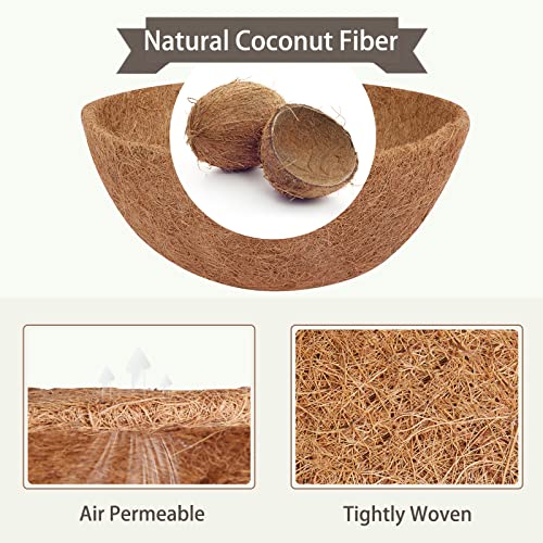 GreatBuddy 4 Pcs Coconut Hanging Basket Liners 16 Inch, Sturdy Round Coco Liners for Planters, Perfect Replacement for the Old, 100% Natural, Easy to Straighten Out - size: 16 inch