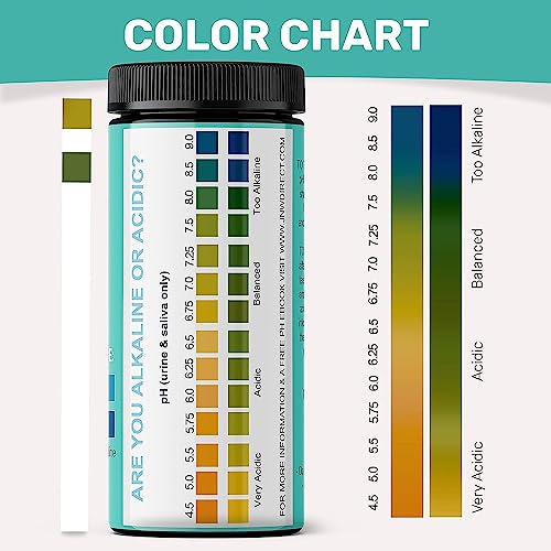 pH Test Strips for Urine and Saliva - 150 Litmus Paper Strips | Includes 150 pH test strips with a 4.5 to 9.0 range for fast urine and saliva testing with an easy color chart.