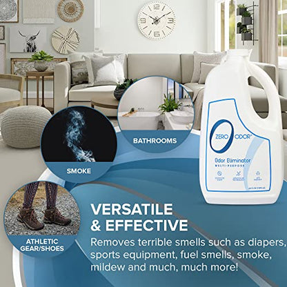 Zero Odor Multi-Purpose Odor Eliminator, Air and Surface Odor Remover for Home, Bathroom, Kitchen, and Closet, Refill, 64 oz, 2-Pack - size: 64 Fl Oz (Pack of 2)