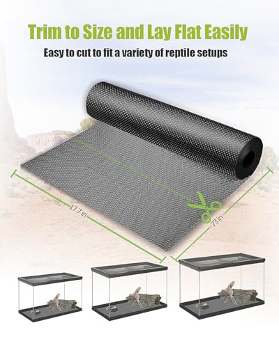 Bearded Dragon Tank Accessories, Reptile Substrate Floor, Leopard Gecko Tank Liner Mat for 40 Gallon, 20 Gallon, 50 Gallon,75 Gallon Lizard Tank, Black - color: Black