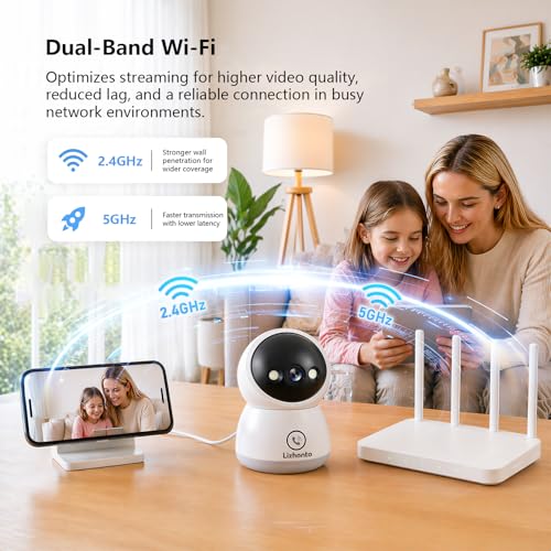 3MP WiFi Indoor Pet Security Camera | 360° Pan Tilt, 16GB Local Storage, Plug-In Wired Power | Color Night Vision, Motion Detection for Baby, Pets, Home