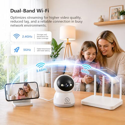 3MP WiFi Indoor Pet Security Camera | 360° Pan Tilt, 16GB Local Storage, Plug-In Wired Power | Color Night Vision, Motion Detection for Baby, Pets, Home