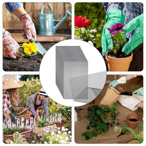 20PCS Flower Pot Hole Mesh Pad Drainage Screen Succulent Bonsai Mesh | Potting Mat Bonsai Mesh, Pots Substrate Barrier Plants Screen Mesh, Plant Pots Drainage Meshes, Preventing Soil Leakage