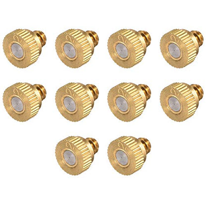 uxcell Brass Misting Nozzle - 10/24 UNC 0.2mm Orifice Dia Replacement Heads for Outdoor Cooling System - 10 Pcs