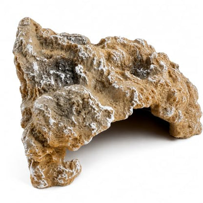 Reptile Hide Rock Cave, Small Resin Corner Hideout for Juvenile Leopard Geckos, Small Geckos, Small Lizards & Juvenile Snakes, Natural Terrarium Tank Decor for Dry or Humid Habitats