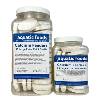 Calcium Feeders Extra Thick Large Shells... 20ct Medium Jar | Extra Thick Shells, For Shrimp, Snails, Crabs, Crayfish, Hermit Crabs, For Tropical Fish - size: 20 Count (Pack of 1)
