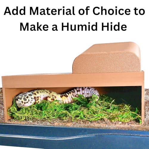 Reptile Humid Hide Viewing Box with Lid | Cave Humidity Hide for Leopard Gecko, Hognose Snake, Corn Snake Reptile Underground Lay Box Hideout Habitat Tank Enrichment | Decor Decoration Accessories