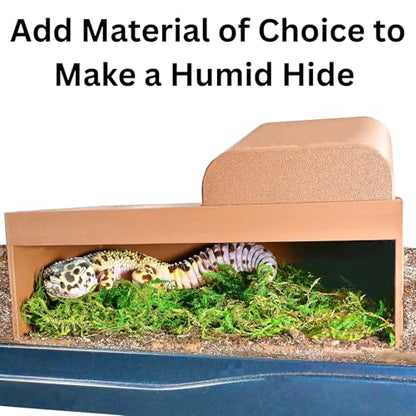 Reptile Humid Hide Viewing Box with Lid | Cave Humidity Hide for Leopard Gecko, Hognose Snake, Corn Snake Reptile Underground Lay Box Hideout Habitat Tank Enrichment | Decor Decoration Accessories