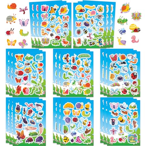 462Pcs Insect Stickers, Self Adhesive Insect Decorations Sticker Bulk Bee Ladybug Stickers for Scrapbooks Envelopes Cards Gifts Crafts Decor Classroom Rewards - style: Insect Bee