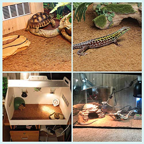 BWOGUE Reptile Carpet, 3 Pack Coconut Fiber Tortoise Carpet, Lizard Mat | Tortoise Bedding, Turtle Bedding for Habitat, 19.7 x 12 in Mats, Cut-to-Fit Terrarium Liner, Snakes, Geckos, Chameleons
