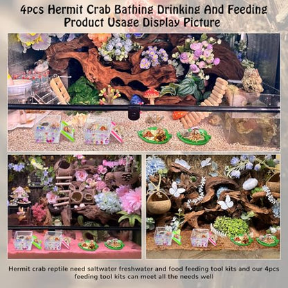 7 Pack Hermit Crab Pool Hermit Crab Water Bowl Dish Hermit Crab Food Bowl Dish Hermit Crab Accessories Starter Kits