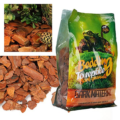flexman 1Bag Reptile Bark Chips, 650g Forest Terrain Bark Fine Chips Bedding Brick for Lizards Tortoises Snakes Geckos Frogs (Brown) - size: small particles
