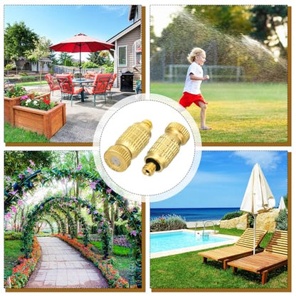 30 Pack 0.020" (0.5 mm) 10-24 UNC Brass Misting Nozzles High Pressure Misting System Heads Sprayer for Outdoor Cooling System Anti-drip Fogging Spray Heads for Gardening Landscaping Cooling