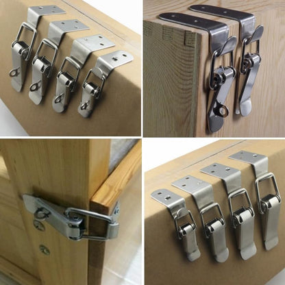 Latch 90 Degree Stainless Steel Spring Loaded Toggle Latch, Silver Catch Hasp Clamp Clip Lock with for Cabinet, Wooden Case, Box (70mm - 4 Pack)