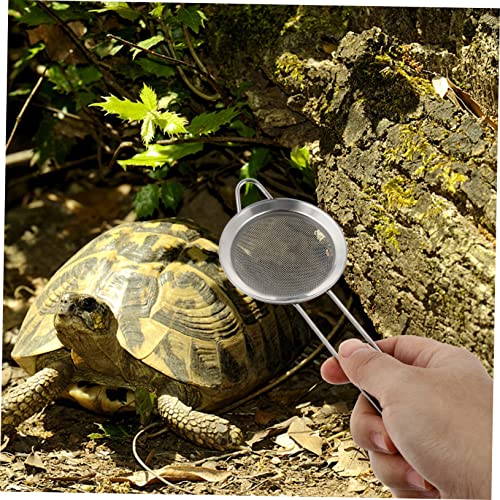 Toddmomy 2pcs Stainless Steel Reptile Litter Cleaner Shovel for Substrate Cleaning Fine Mesh Pooper Scooper for Tortoise Snake and Crab Terrariums
