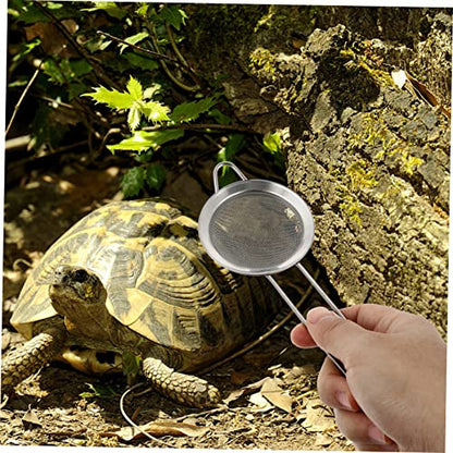 Toddmomy 2pcs Stainless Steel Reptile Litter Cleaner Shovel for Substrate Cleaning Fine Mesh Pooper Scooper for Tortoise Snake and Crab Terrariums