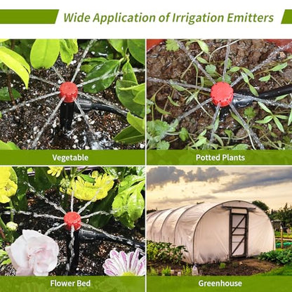 50pcs Drip Irrigation Emitters with Lock Barbed Drip Emitters for 1/4" Drip Irrigation Tubing 360 Degree Water Flow Adjustable Irrigation Drippers Drip Irrigation Heads for Garden Plants Flower - size: 50 Pcs Drip Emitters with Lock Barb