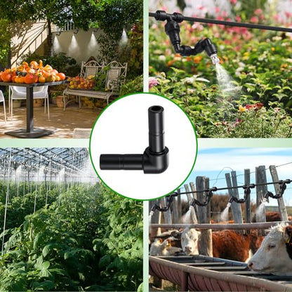 20 Pack 1/4" Push to Connect Fittings Elbow Connectors | Reptile Mister System 1/4" Quick Connect Fittings,Reptile Mister Fittings for Aquarium,Vivarium,Irrigation System - size: 20 Pack 1/4" Elbow-B