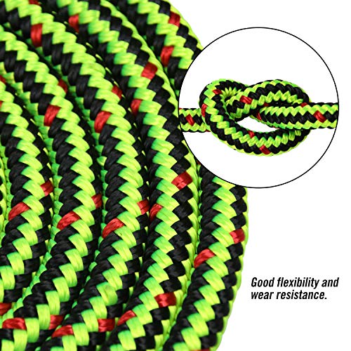 Perantlb 16 Strand Arborist Climbing Rope, UV Resistant and Weather Resistant Double Braided Boat rope1 / 2 "by 150 'Black with Green…