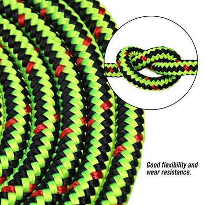 Perantlb 16 Strand Arborist Climbing Rope, UV Resistant and Weather Resistant Double Braided Boat rope1 / 2 "by 150 'Black with Green…