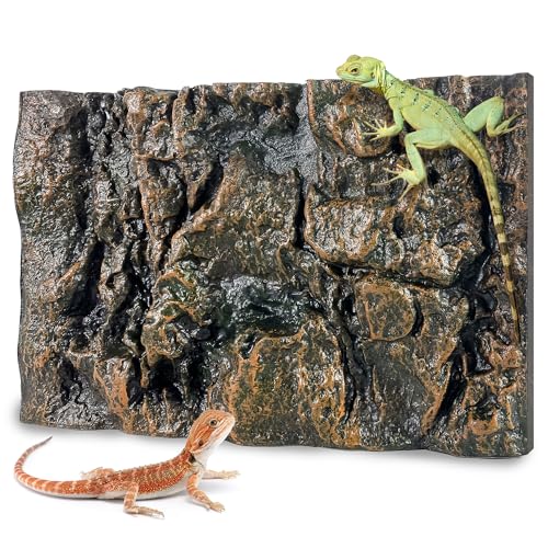 17.7x11.8in Rock Terrarium Background,3D Reptile Tank Background Board,Amphibian Stereo Backdrop Wall,Lizard Snake Gecko Spider Turtle Fish pet silo Background Decorative Panel(Yellow) - color: yellow-17.7"*11.8"（1pcs）