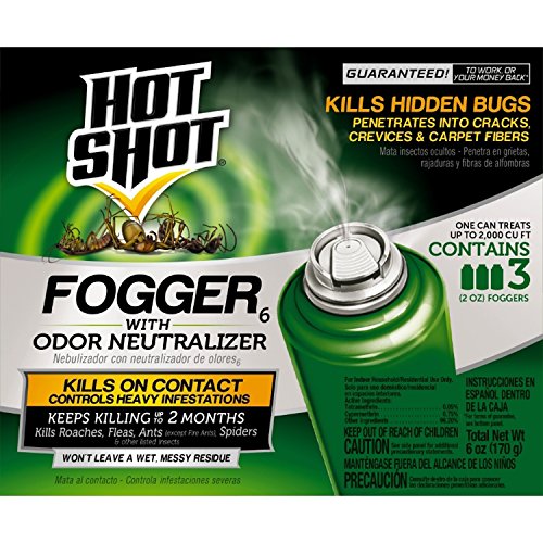 Hot Shot Indoor Fogger With Odor Neutralizer, 2-Ounce, 3 count - size: 1 Pack, style: Odor Neutralizer