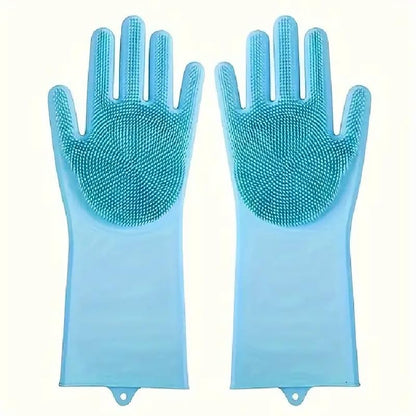 #1 Reusable Silicone Bath & Grooming Gloves – 2-in-1 Deshedding Mitts for Dogs, Cats & Rabbits | Safe Non-Electric Hair Remover | Quick Foam, Massage & Easy Clean