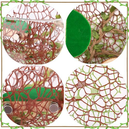 Jumping Spider Enclosure Accessories Kit, 4 Wood Ledges 6 Climbing Webs 1 Hemp Rope Bridge Spider Habitat Decor Enrichment Set for Small Reptile Terrarium Climbing Resting & Exploration