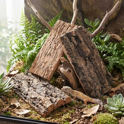 Didiseaon 3 Pcs Cork Bark Terrarium Background Decor, Reptile Tank Climbing Mat Wall Backdrop, Aquarium Fish Ornament for Lizard Gecko Snake Turtle 7.87X4.13X0.59In