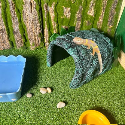 Reptile Rock Hide Cave Large Terrarium Habitat Decor Rock Turtle Hide Tortoise Aquarium Hideout for Lizards Snake Amphibians Fish - style: STYLE-B