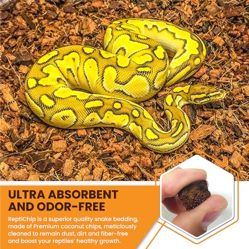 ReptiChip Reptile Substrate Coconut Chip Bedding 72 Quart Compressed Organic Coco Husk Block for Snake Habitat, Ball Python Terrarium, Turtle Tanks, Tortoise Enclosure - size: 1 Breeder Block