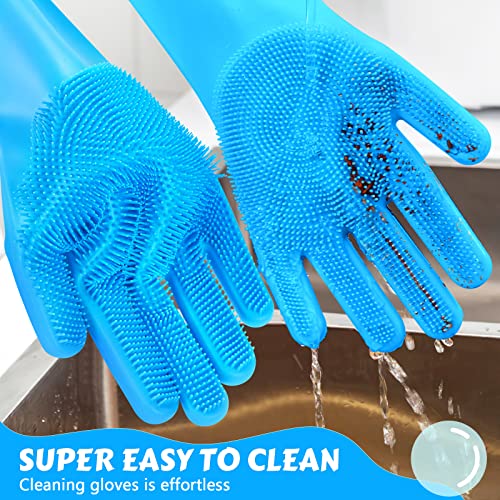 Pecute Silicone Pet Grooming Gloves for Washing Cats Dogs Bath Brush Large | 3,000 soft bristles, Gentle massage & deshedding, Dishwasher safe, For large/thick coats, Home/car cleaning - size: Large
