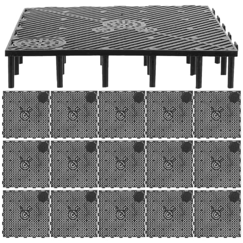 balacoo 20 Pcs Aquarium Undergravel Plate, Aquarium Bottom Plate, Fish Tank Sand Divider, PVC Sand Gravel Board for Fish Tank Accessory (Black)