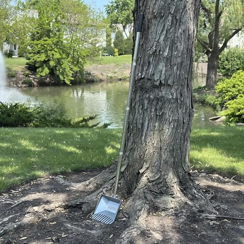 Heavy Duty Pooper Scooper 66in Tempered Spring Steel Scoop Long Stainless Steel Handle Dog Pooper Scooper for Large Dogs Outdoor Pet Waste Removal Shovel | Long Stainless Steel Handle Dog Pooper Scooper for Large Dogs Outdoor Pet Waste Removal Shovel