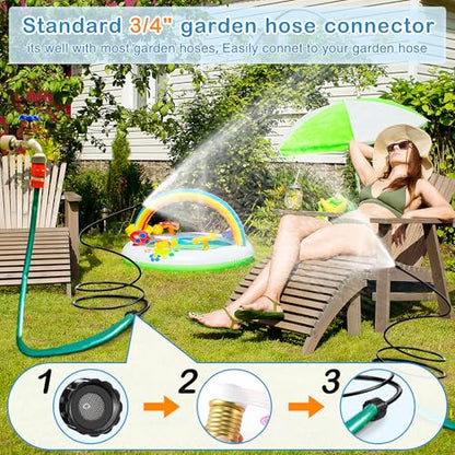 2 Pack Misters for Outside Patio, 60 Inch Flexible Hose Mister Cooling Stand Portable Water Misting for Cooling Outdoor, Mist System for Garden, Backyard, Bird Bath, Chicken Coop Water Mist (Black)