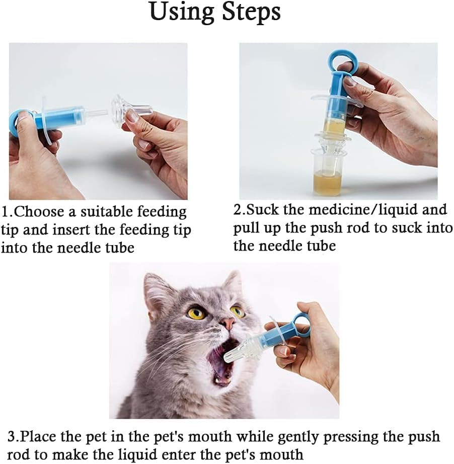 Blue Pet Medicine Feeder Liquid Oral Syringe Milk Nursing Bottles Syringe Soft Tip Plastic Pet Medical Feeding Tool for Dog Puppy Cat, Kitten Nursing Supplies